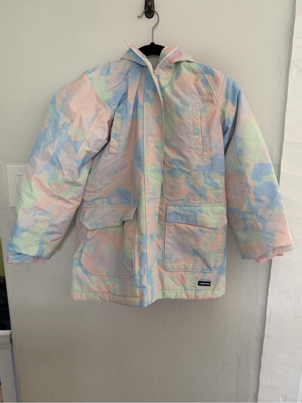 Lands' End Kids Pastel Tie-Dye Snow Set w/ Jacket and Bibs